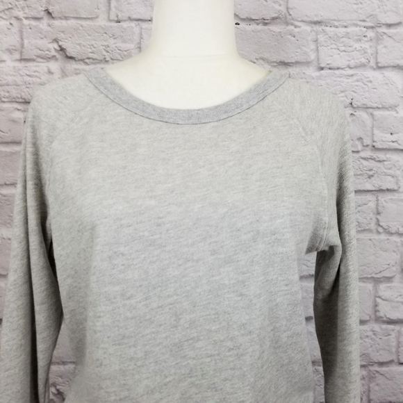 Pam & Gela cutout strappy back light heather gray sweatshirt women's size S NWT - Picture 8 of 9
